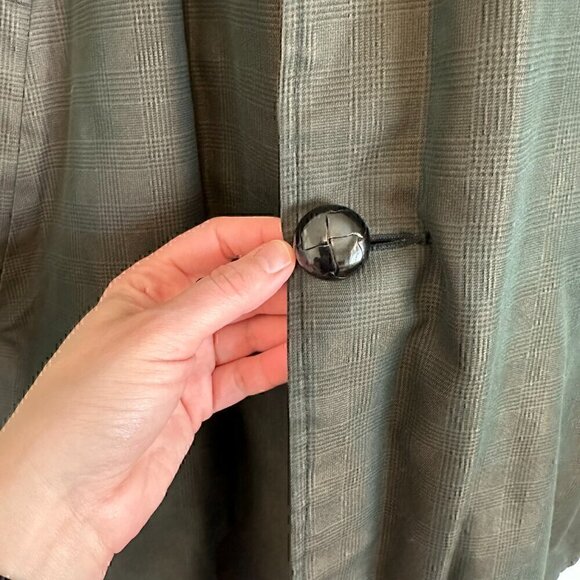 VINTAGE Brent brown black plaid trench coat 60s 70s retro outerwear jacket XXL - Picture 3 of 10